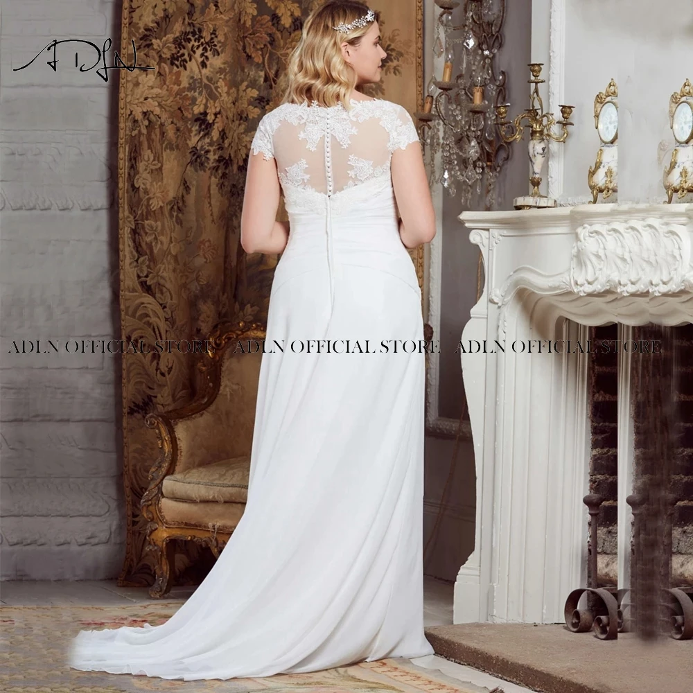 ADLN Пляжные Свадебные платья Robe de Mariage элегантные шифоновые кружевные аппликации