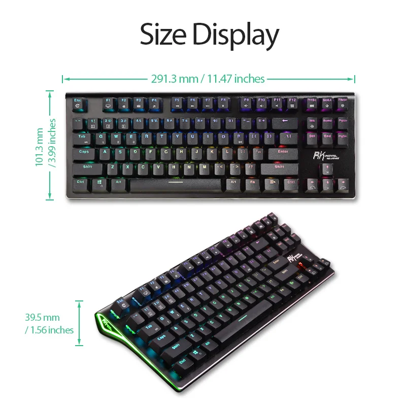 rk royal kludge g87 mechanical gaming keyboard rgb backlit bluetooth wirelessusb 87 keys brownred axis for notebook free global shipping