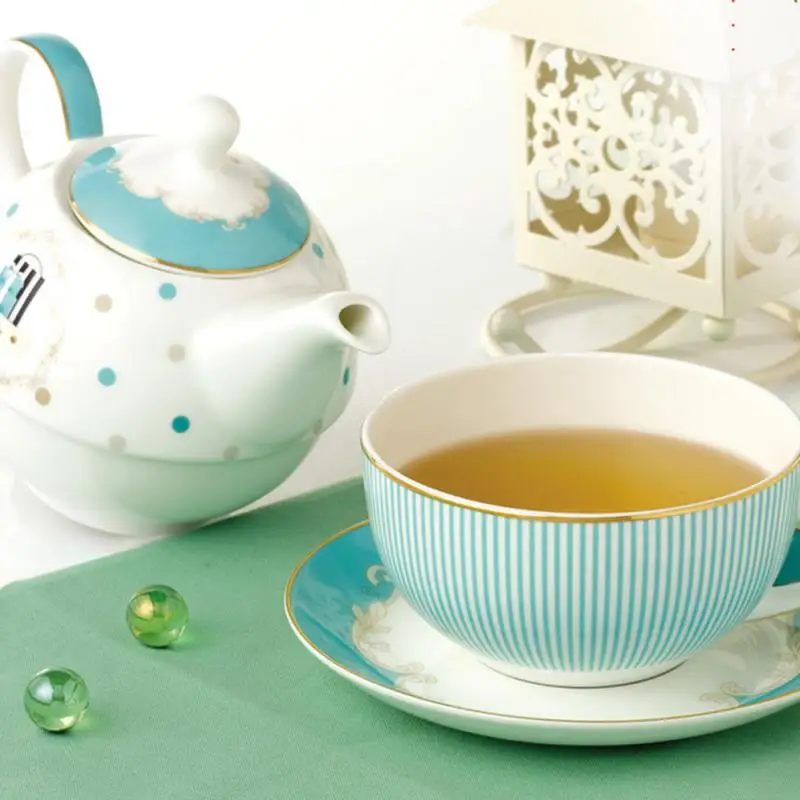 

Coffeware Sets Nordic Ceramic Teapot +1 Pcs Coffee Cup + Saucer Set Bone China Tea Set Fruit Teapot Coffee Mug Ceramics Teapot
