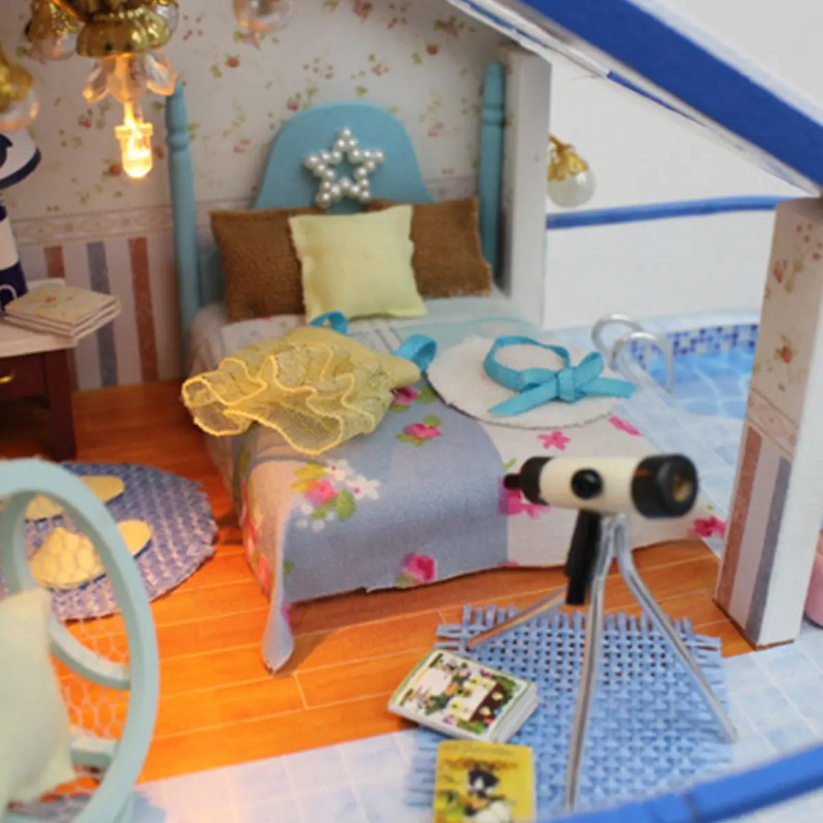 

Doll House Wooden Furniture DIY House Miniature Box Puzzle Assemble 3D Miniaturas Dollhouse Kits Toys For Children Birthday Gift