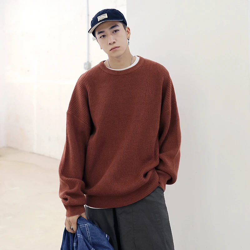 Зимний мужской пуловер, длинный рукав, Осень-зима, пуловер и свитер для мужчин, мужская уличная одежда с круглым вырезом, свитер Langarm, вязанный черный