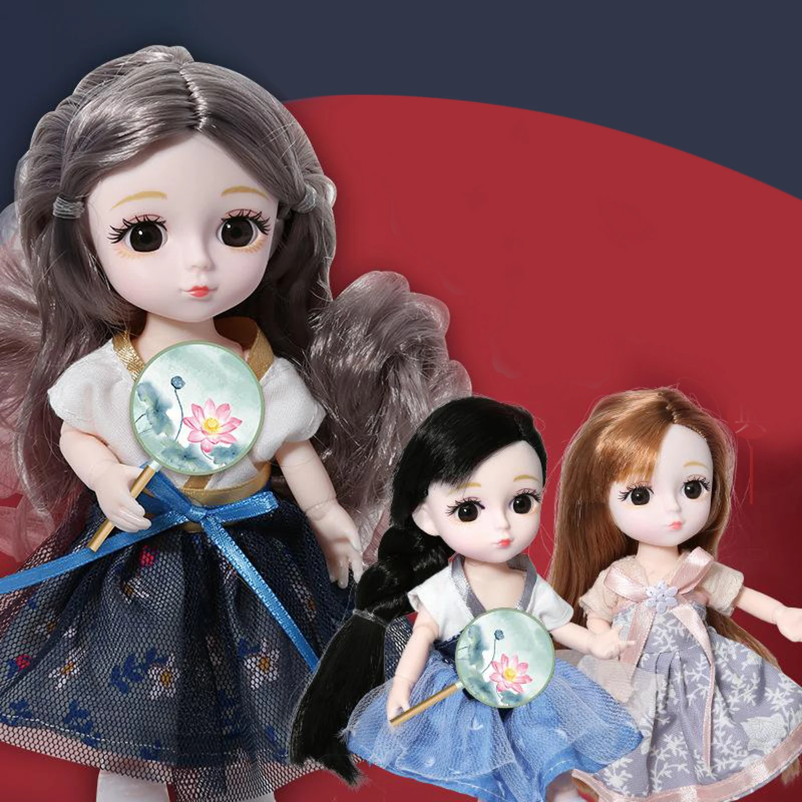 

12 Joint Movable BJD Doll 16cm 1/12 Make-up and Dress Up Princess Girl Doll Han Chinese Clothing Shoes Toy Gift for Girls