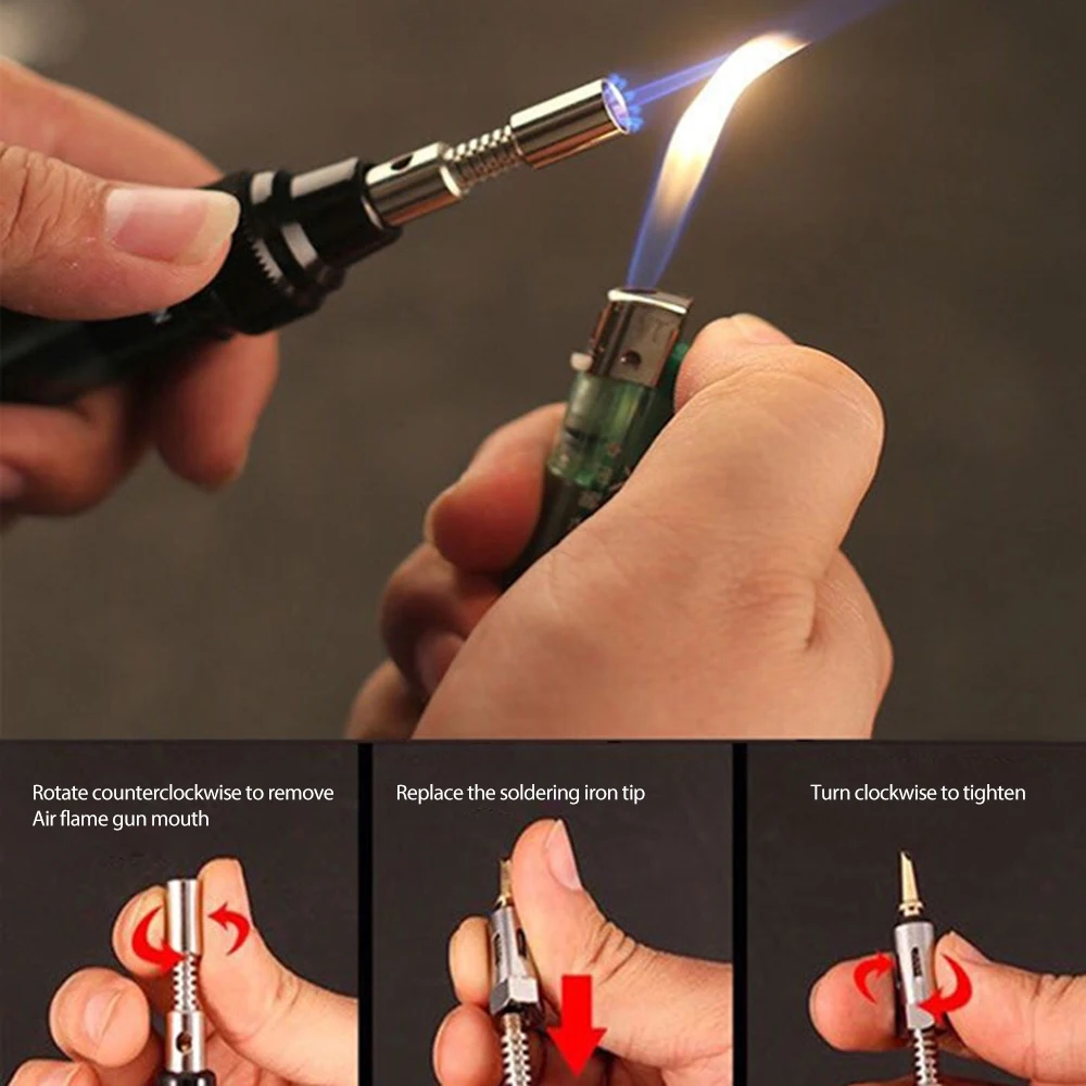 Портативный паяльник 4 в 1 Сварочная ручка горелка факфонарь Газовый