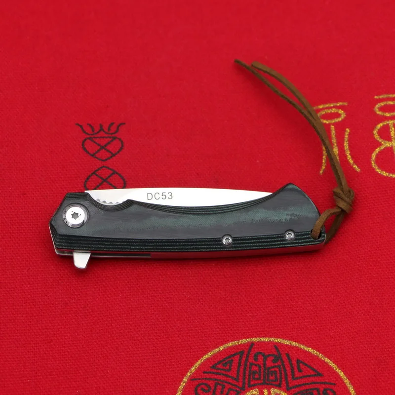 Фото Складной нож LOVOCOO B Rain темно зеленое лезвие DC53 Ручка Micarta открытый охотничий Складной нож LOVOCOO B Rain темно зеленое лезвие DC53 Ручка Micarta открытый охотничий
