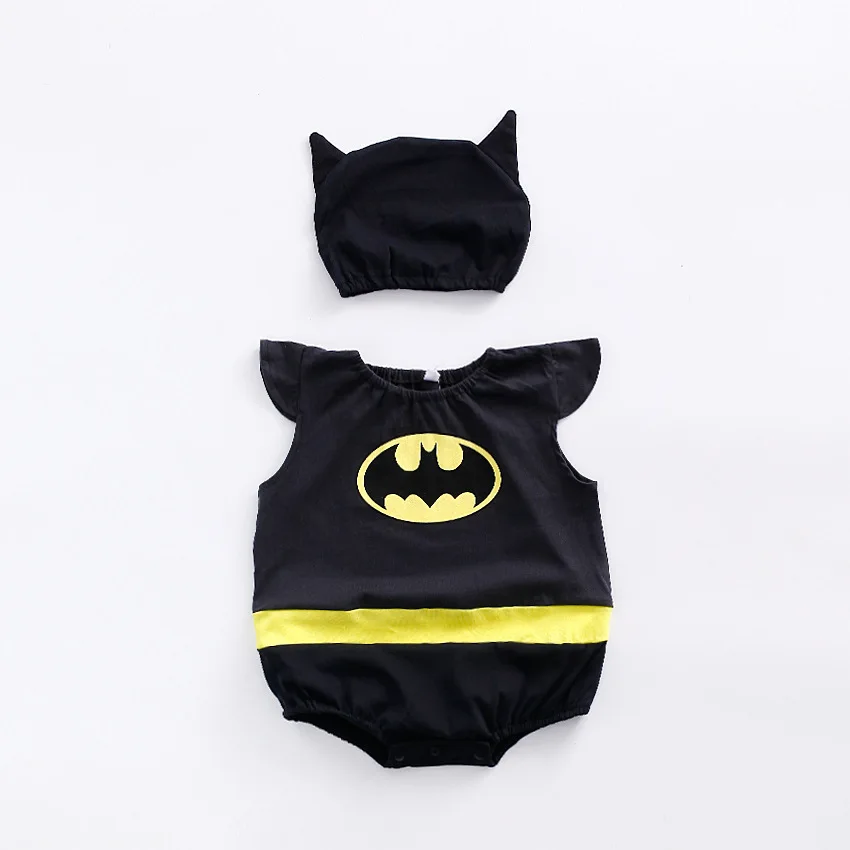 Batman Платье с рисунком для новорожденных; тонкий летний комбинезон без рукавов в китайском стиле «Wukong», «Человек-паук», «Бэтмен», «унисекс»; Комбинезон для маленьких мальчиков; Комплект комбинезонов - Цвет: Batman
