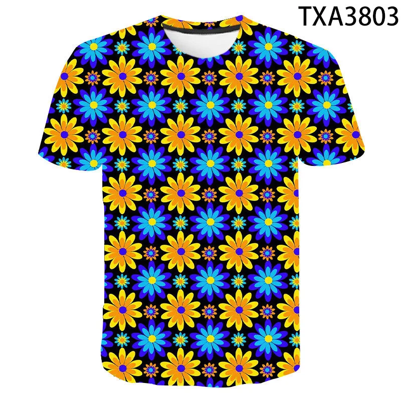 

Flower3D Full Print T-Shirt 2021 Men's Punk Style Tee Men Women O-Neck Harajuku Wear Material Soft And Com Tee