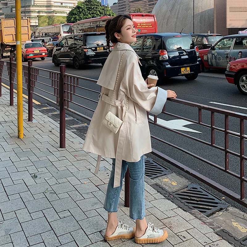 

Single-breasted Trench Coat Spring Autumn Casual Windbreakers Womens Simple Overcoat Female Long Trench Coats Women Coats