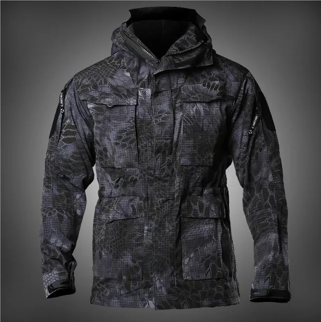 Black python M65 UK US Мужская Осенняя Куртка Пилота армейская одежда Повседневная тактическая Толстовка Военная Полевая куртка ветровка водонепроницаемые куртки - Цвет: Black python