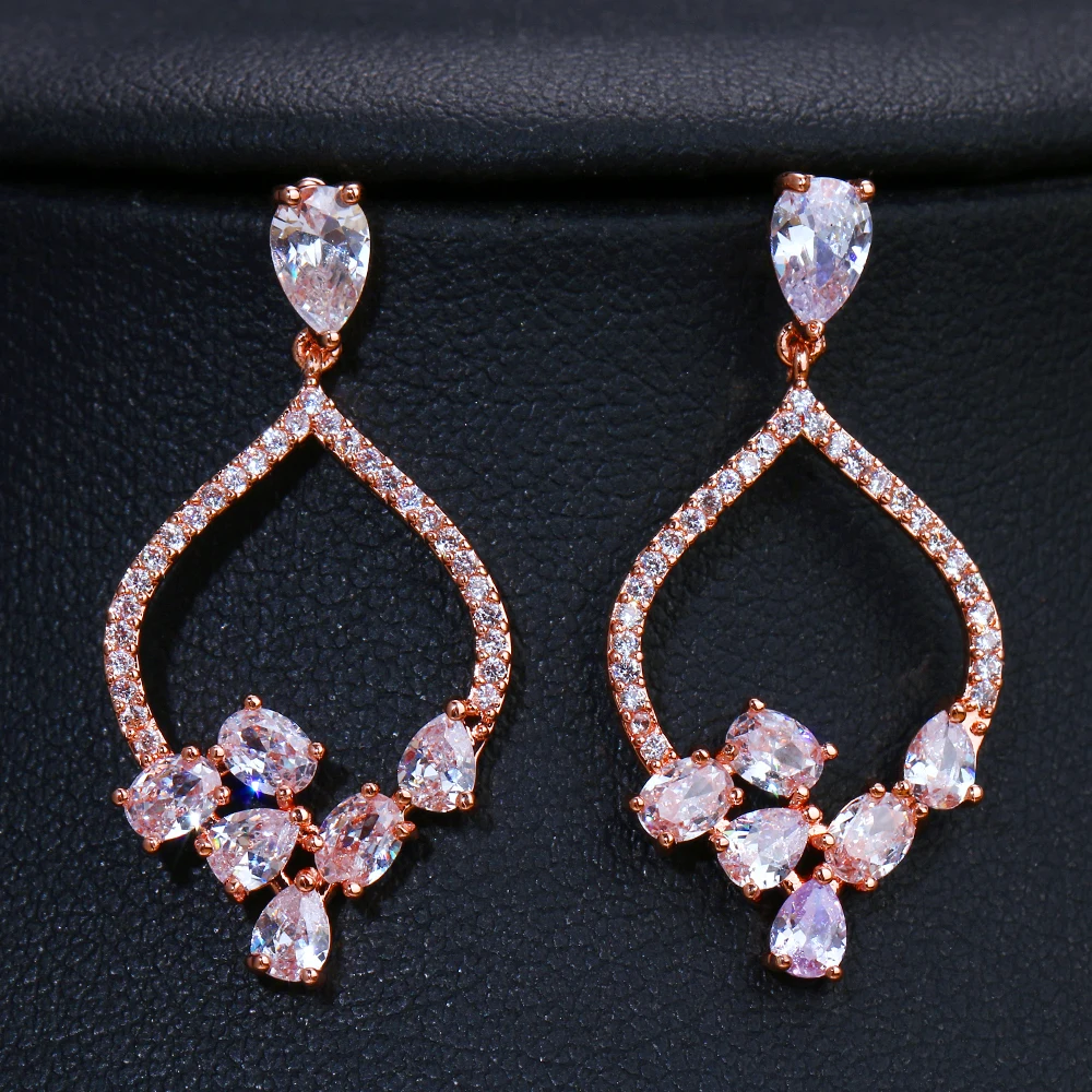 

GMGYQ 3 Colors Choice Vivid Peach-shape Pendant Cubic Zircon Cute Earrings For Ladies and Girls New Trendy Party