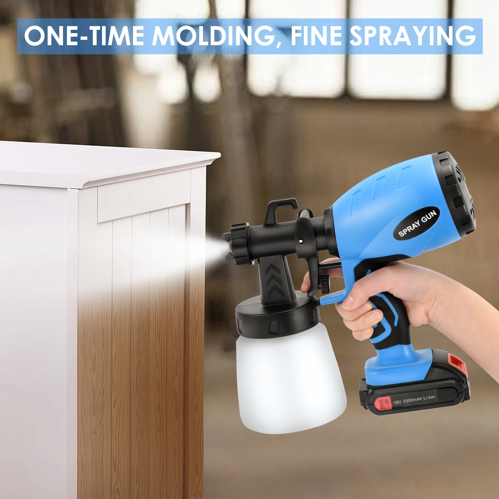 

Upgraded Cordless Electric HVLP Spray Gun For Spraying Fences Cabinets Walls And Various Painting Projects With 3 Spraying Modes