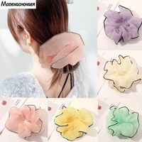 oversized large chiffon hair scrunchies sweet contrast color elastic hair bands hair tie hair rope woman girls hair accessories