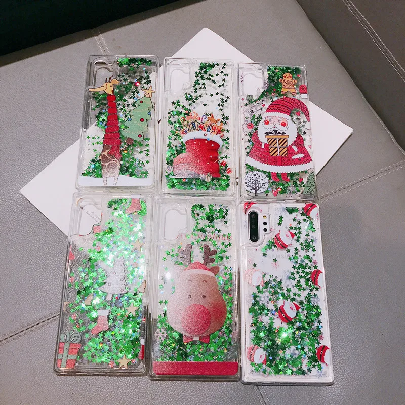 Жидкий Рождественский чехол для samsung S10 Plus Note 10 Pro S8 S9 Lite 8 9 |