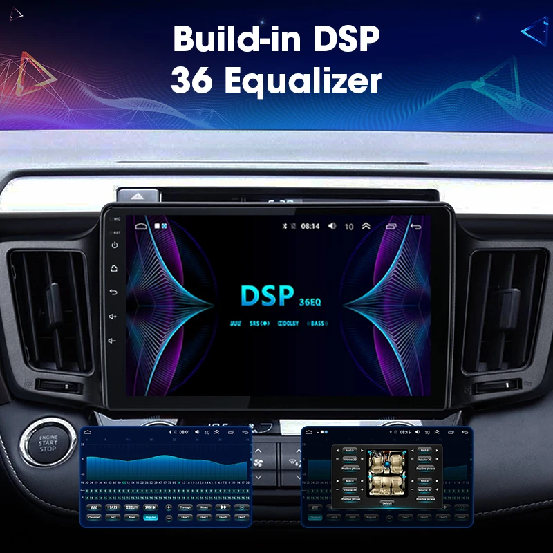 JMCQ 10" RDS DSP For Toyota RAV4 2013-2018 car radio Android player Wifi GPS Navigaion 2G+32G Multimedia Video Player with Frame |