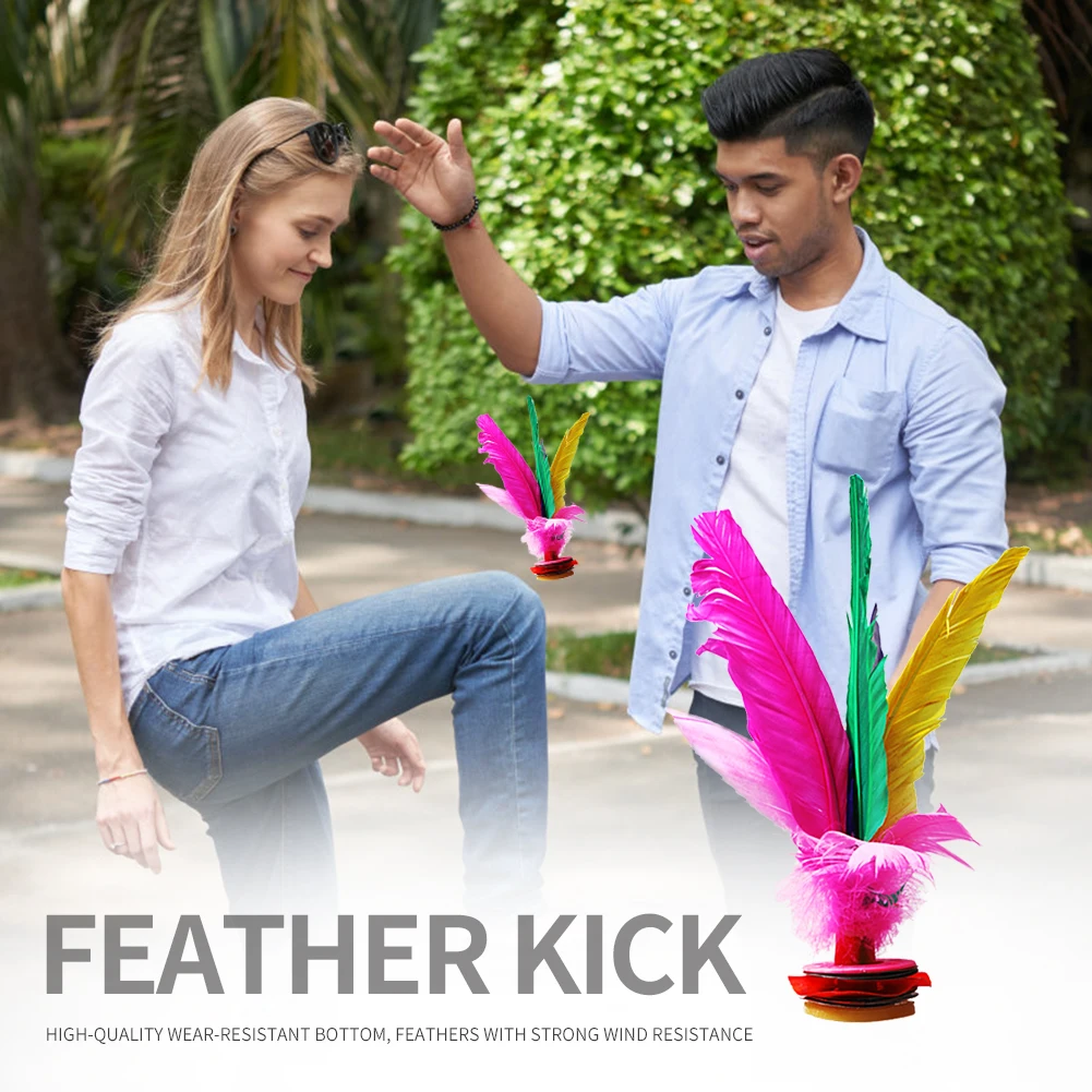 Durable Colorful Chicken Feather Shuttlecock Practical Multi-functional Portable Fitness Exercise Foot Kick China Jianzi | Спорт и