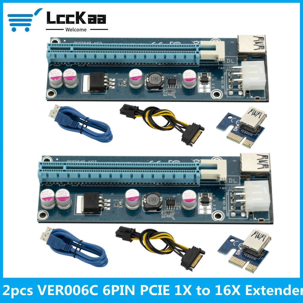 

2 шт., Райзер-адаптер VER006C PCIE, 1X на 16X