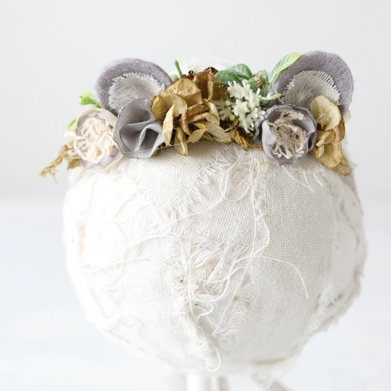 Новинка ручная работа с лисьими ушками для новорожденных детей искусственная