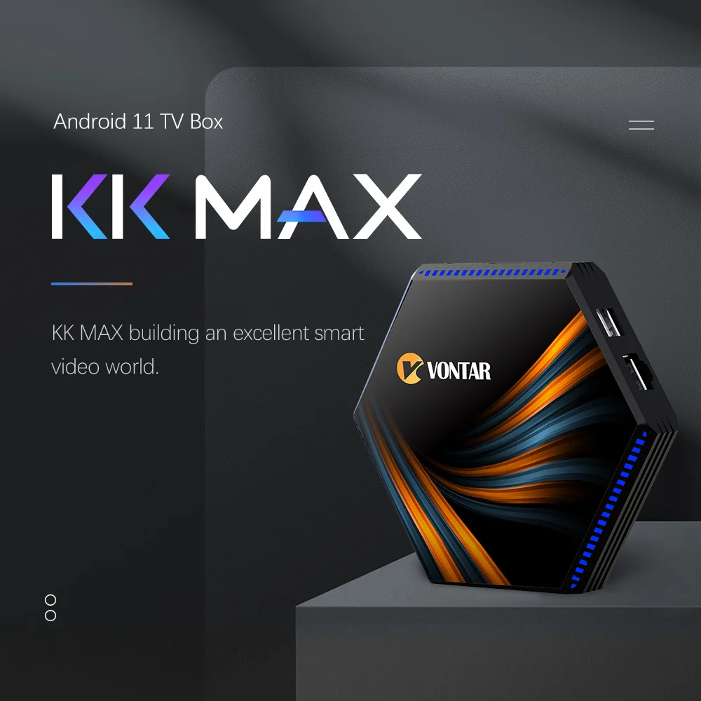 ТВ-приставка VONTAR KK MAX RK3566 Android 11 8 + 64/4/32 ГБ Wi-Fi 4K 8K Google Assistant Youtube медиаплеер |