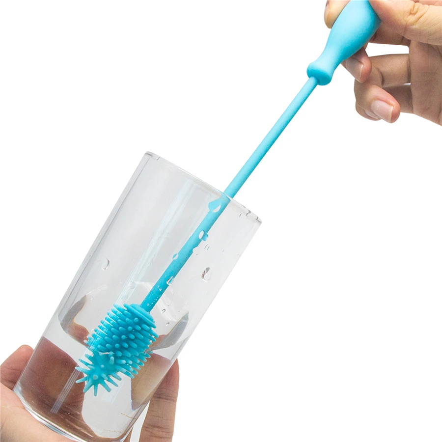 

100 Pcs Silicone Bottle Cleaning Brush with Long Handle Bottle Cleaner for Hydro Flask Sports Bottle Vase Glassware Wholesale