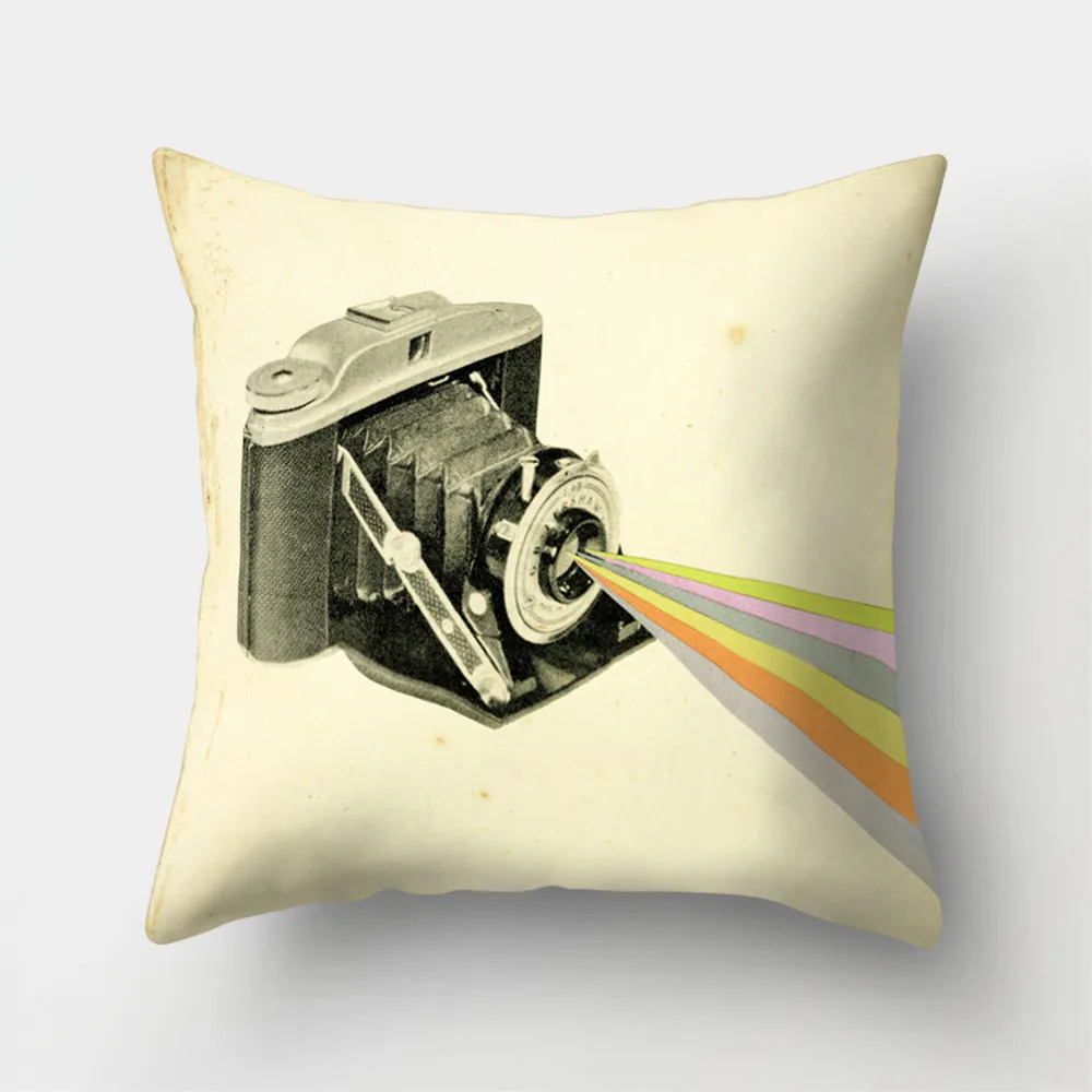 Retro camera 10 Ретро камера шаблон Персонализированные бросок наволочки декоративные белый и черный искусство домашний декор чехол для подушки из полиэстера 45*45 см - Цвет: Retro camera 10