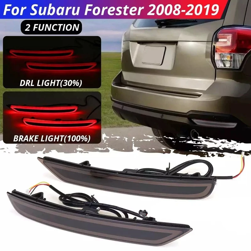 

1 Pair LED Rear Bumper Reflector Tail Light for Subaru Forester 2008-2019 Driving Brake Signal Fog Lamp