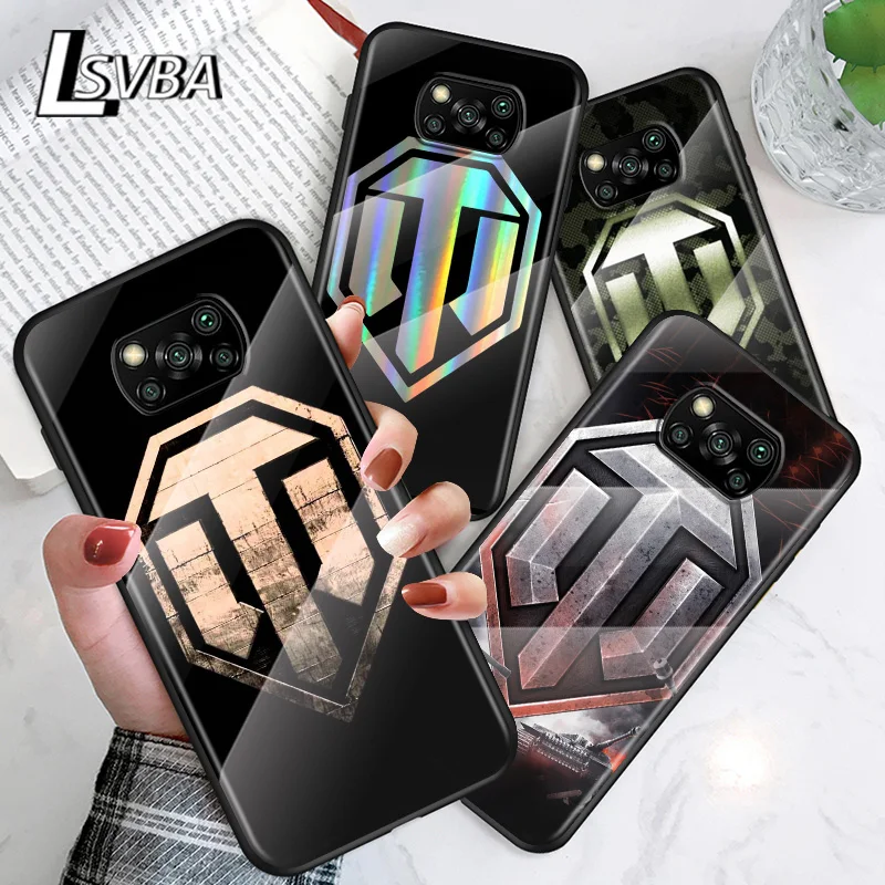 

Game World Tanks For Xiaomi POCO F3 F2 X3 NFC X2 M2 Pro Tempered Glass Hot New Shell Luxury Cover Phone Case