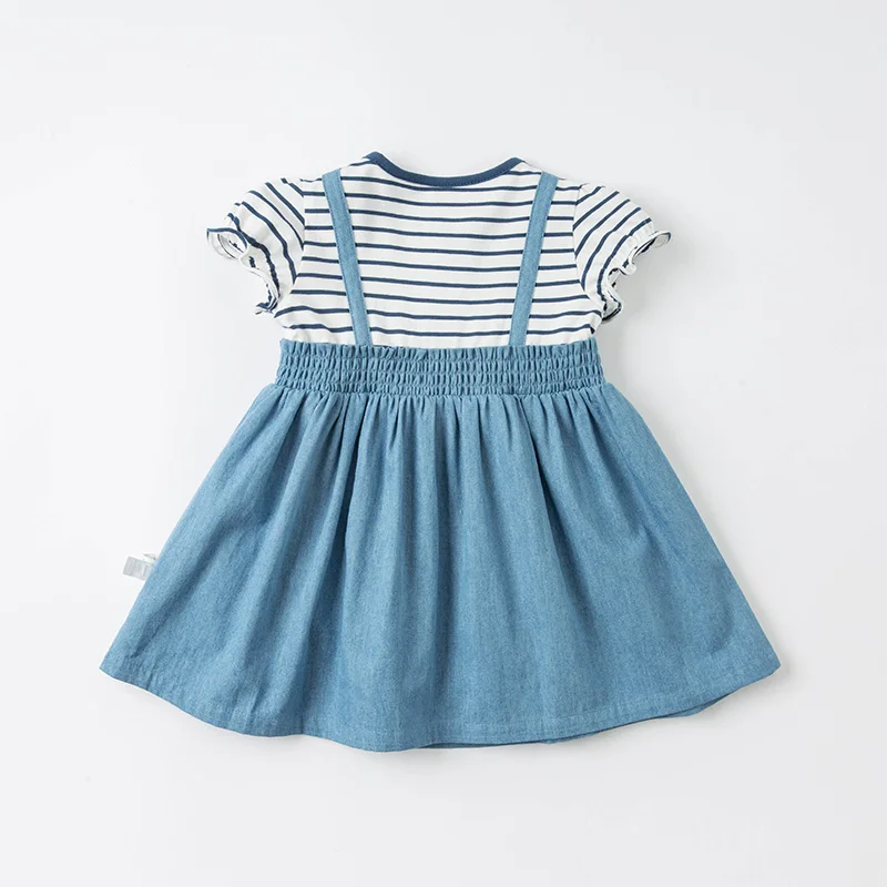 DBJ17835 dave bella summer baby girl's cute cartoon striped dress children fashion party dress kids infant lolita clothes enlarge