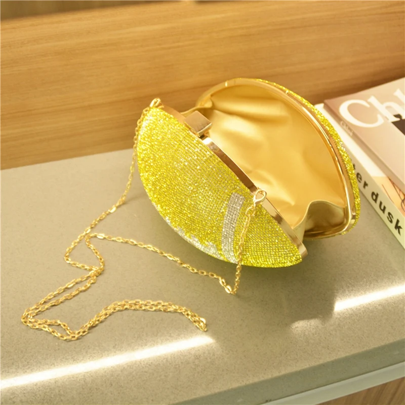

Popular Rugby-Shaped Crystal Clutch Women's Shoulder Bag Tote Bag