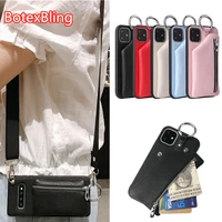 wallet zipper pocket crossbody phone case for iphone 12 11 13 pro max case xs max 6s 7 8 plus se2 x xr long chain shoulder bag