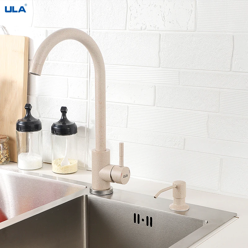 

Кухонный Смеситель ULA + диспенсер для кухонного мыла смеситель горячей и холодной воды смеситель Вращающийся на 360 градусов смеситель для ра...