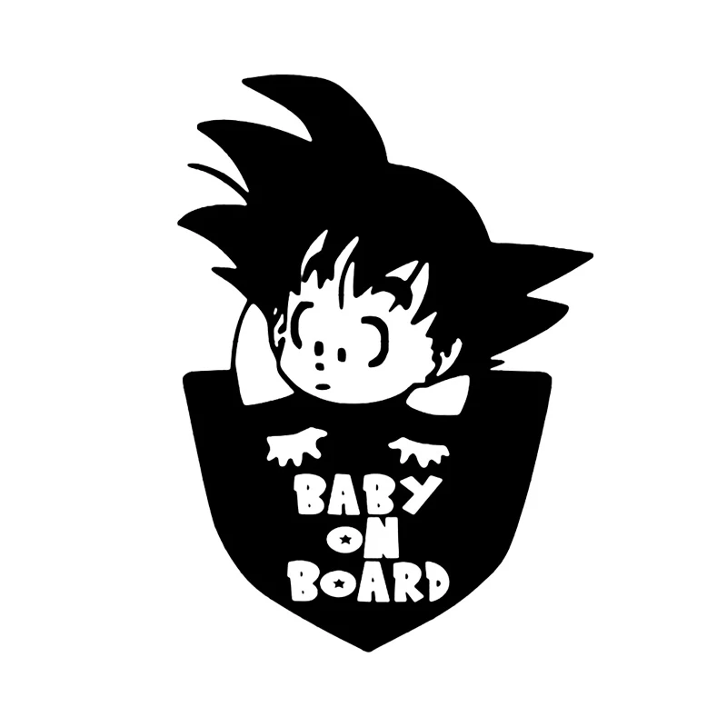 

16*11cm for Cute Goku Cartoon Baby on Board Car Decal Cool Window KK Vinyl Sticker Funny Bumper Stickers Family Cars Safety Sign