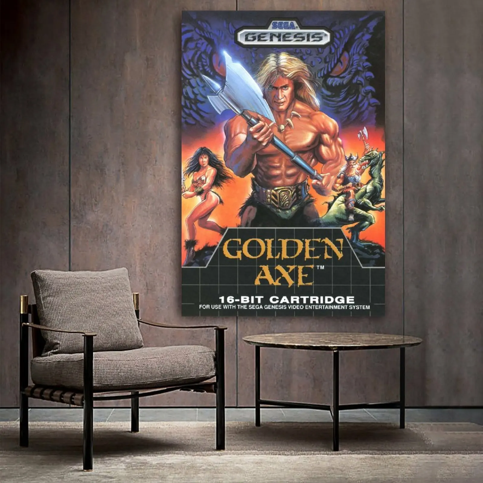 

Golden Axe Game HD Print on Canvas Painting Wall Art for Living Room Decor Boy Gift