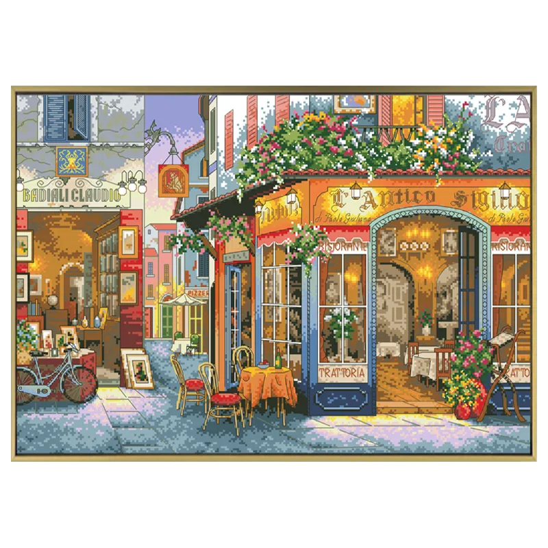  - Happiness Corner Counted Cross Stitch Patterns Embroidery Kits Unprinted Canvas 11 14CT Handmade Needlework Home Decor Paintings