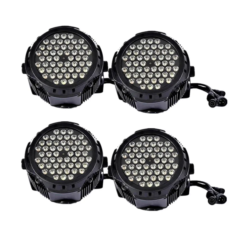 

4pcs 54x3W LED Par Light,RGBW LED Wash Spot Stage Light,IP65 Outdoor Waterproof Effect Light For Swimming Pool DJ Disco Party