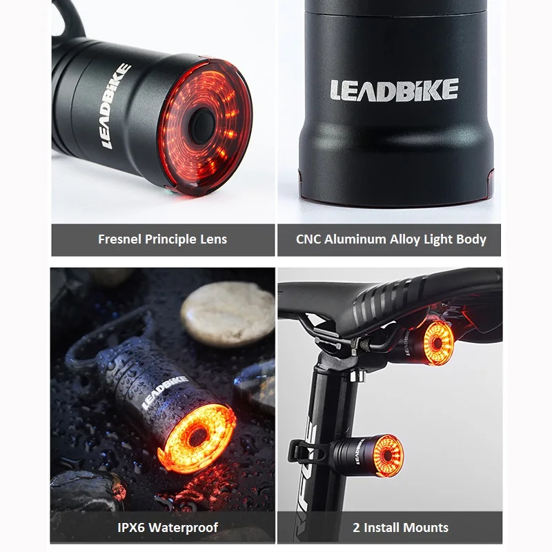 Велосипедный автоматический стоп-сигнал умный задний фсветильник с зарядкой