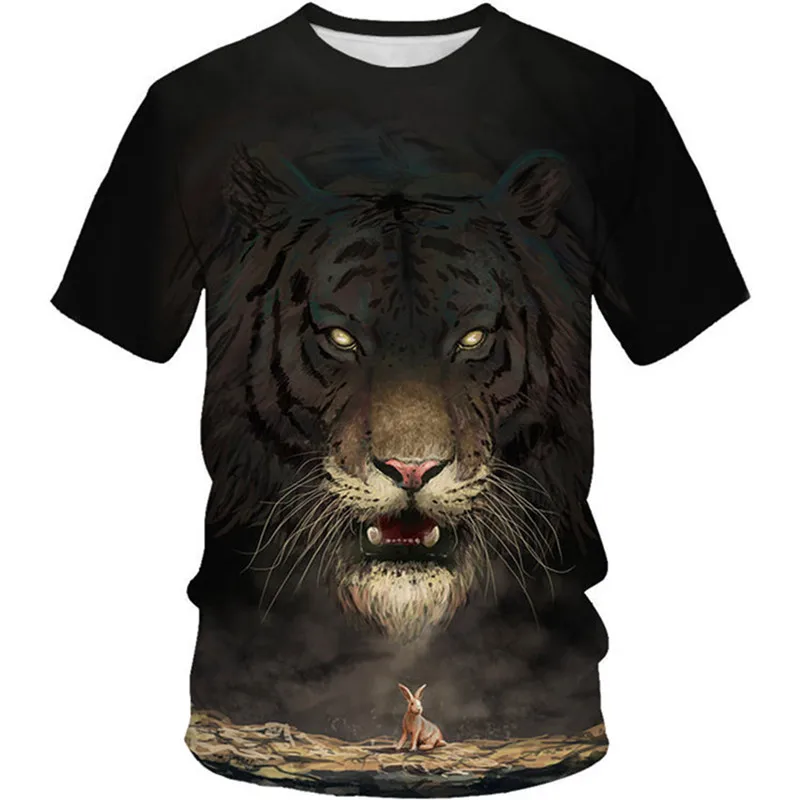 Детская футболка в стиле Харадзюку цветная 3D Футболка с принтом животных короля