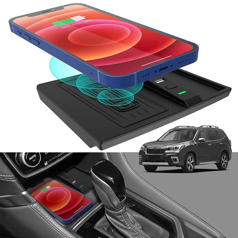 Автомобильное беспроводное зарядное устройство для Subaru Forester 2019 2020 2021 аксессуары