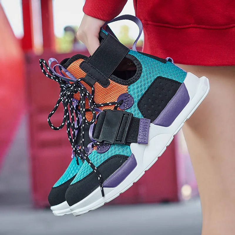 Высокие кроссовки для Скейтборда мужчин и женщин контрастные цвета легкие