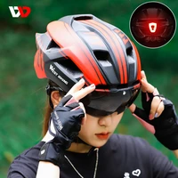 west biking portable bicycle helmet ultralight warning tail light eps breathable helmet for mtb road bike unisex accessories