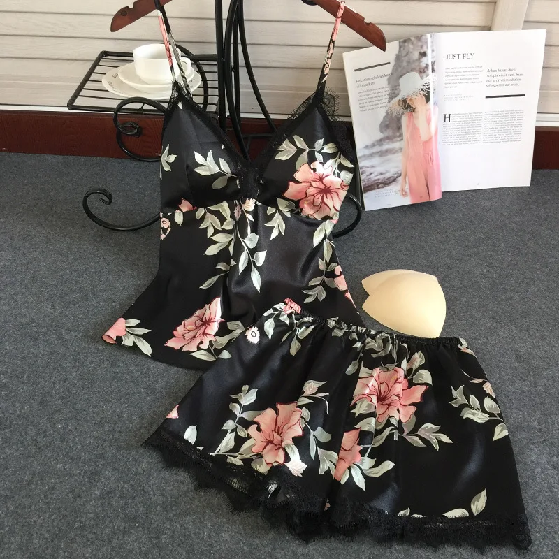 Сексуальные соблазнительные пижамы летние шорты на подтяжках комплект из двух