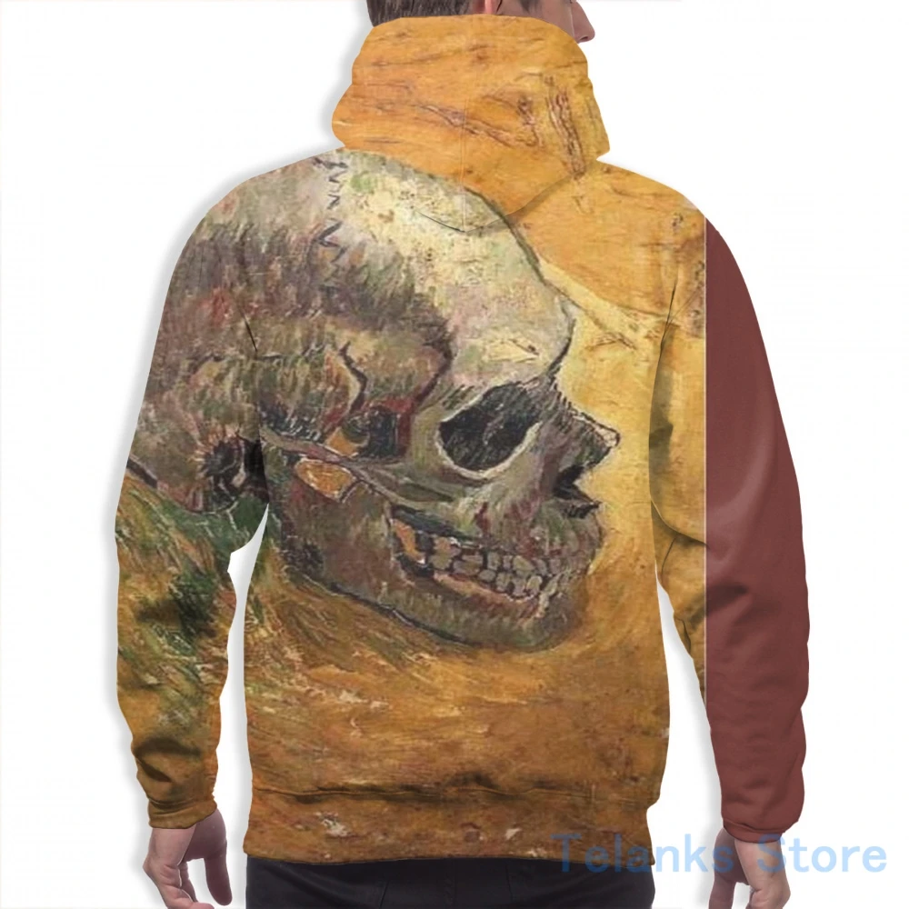 Женская Повседневная Толстовка с принтом черепа Ван Гога |