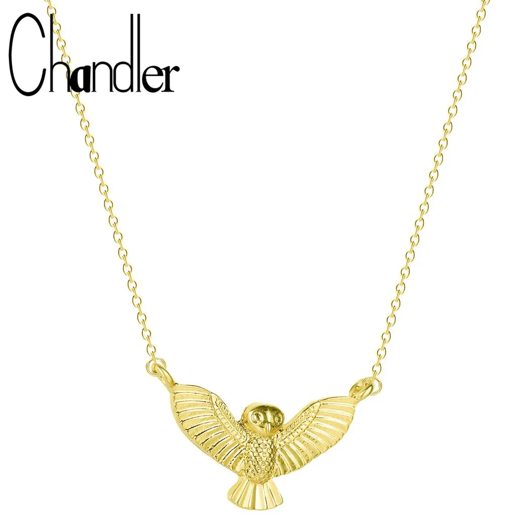 Ожерелье Chandler в виде совы милое ожерелье птицы позолоченное с подвеской