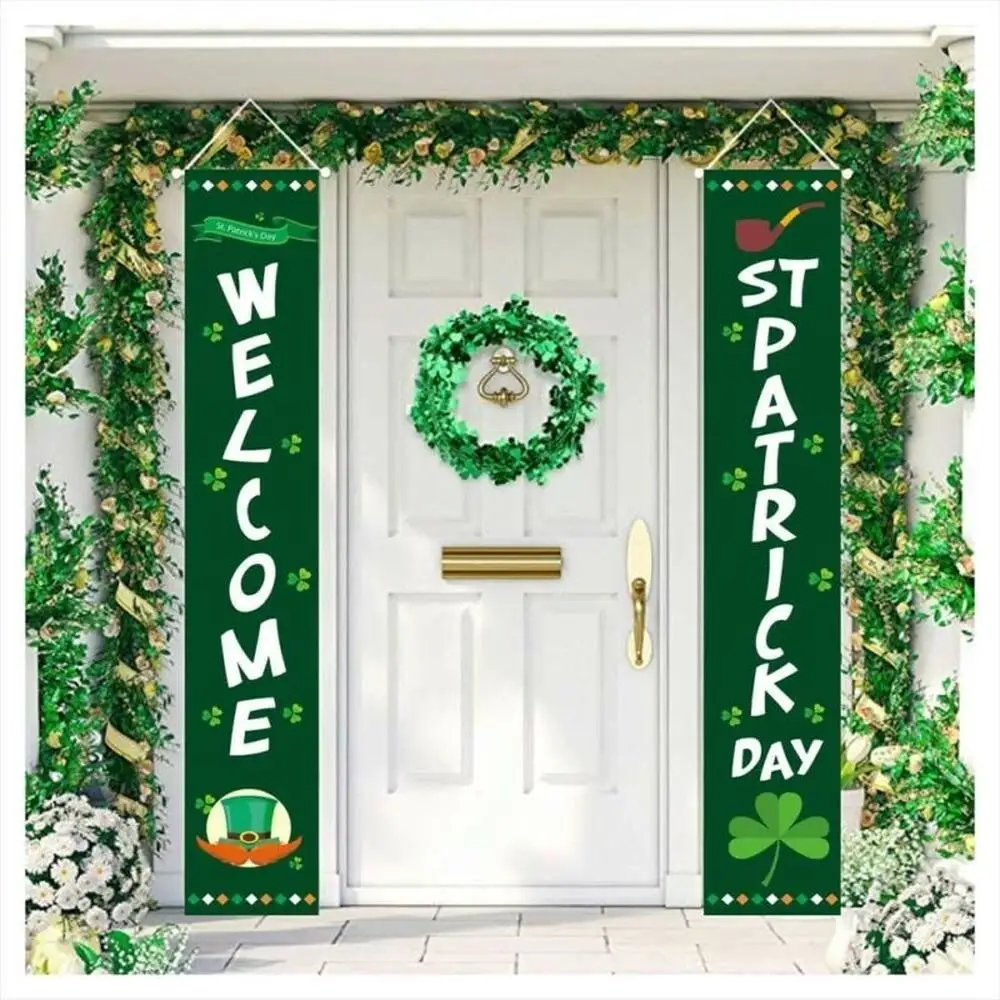 

Home Decor Banner Irish Happy St Patrick's Day Flag Ireland Festival Letter Banner Home Door Decoration Supplies Festive Banner