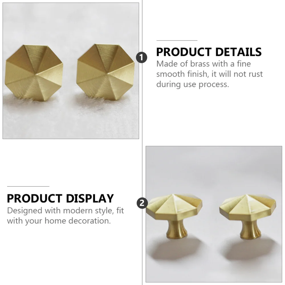 

4pcs/ Set Simple Brass Octagonal Handle Furniture Knobs Cabinet Handles