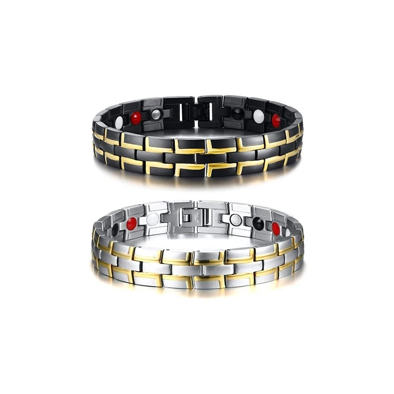 

Magnetic Bracelet Men Stainless Steel Energy Germanium Magnet Health Bracelets Women Hand Chain Bracelets