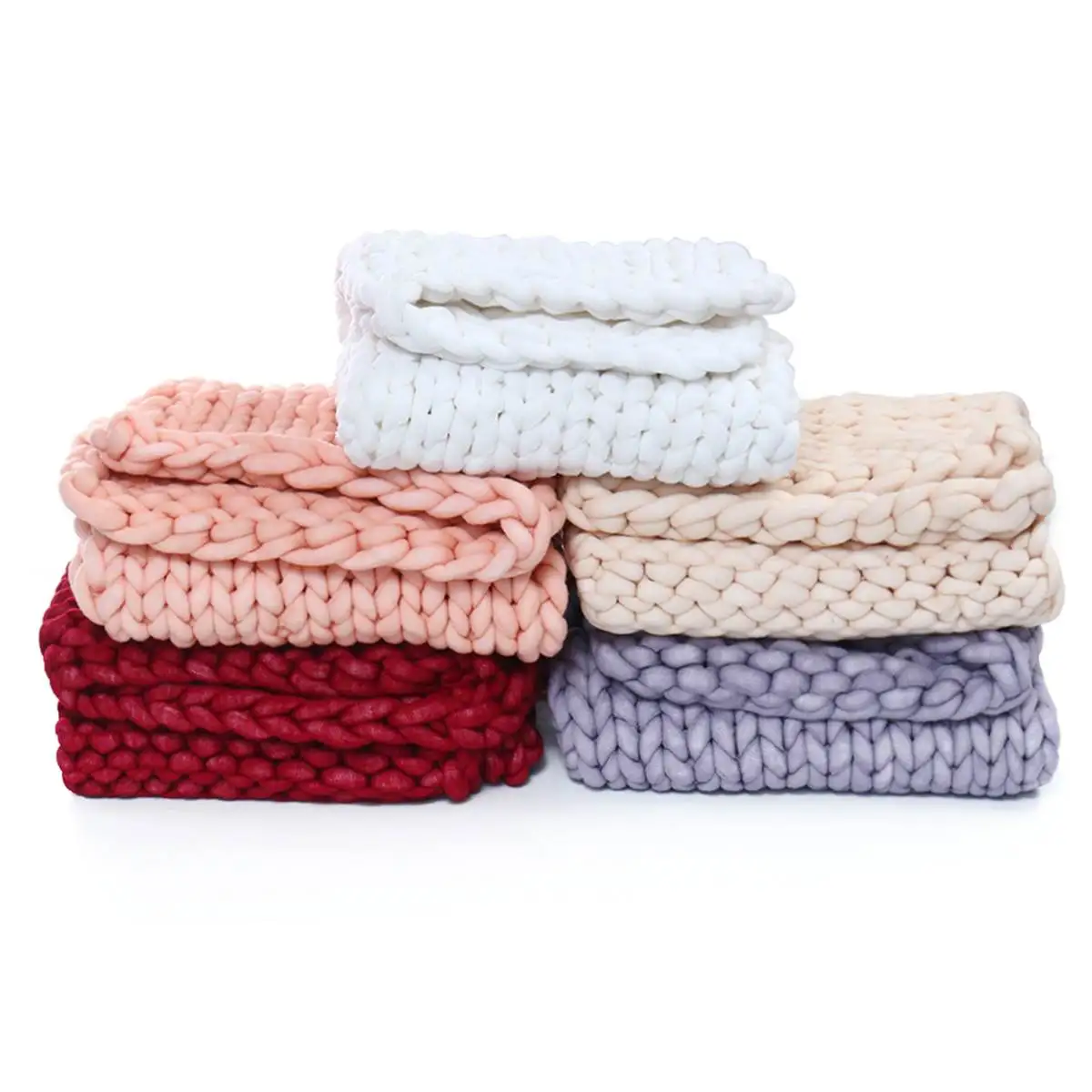 

Thick Line Throw Fleece Blanket Washable Handmade Woven Soft Comfortable Chunky Knit Sofa Blanket Home Decor Gift