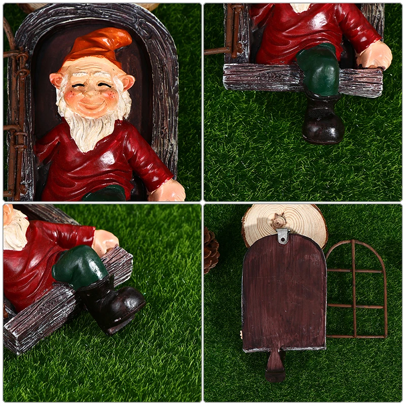 

3D Dwarf Statue Garden Landscape Ornaments Resin Gnome Doll Figurines Courtyard
