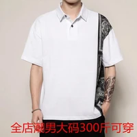 ethnic style splicing mens oversize loose casual brand lapel t shirt fashion top
