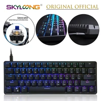 gk61 61 key mechanical keyboard usb wired led backlit axis gaming mechanical keyboard for desktop drop shipping