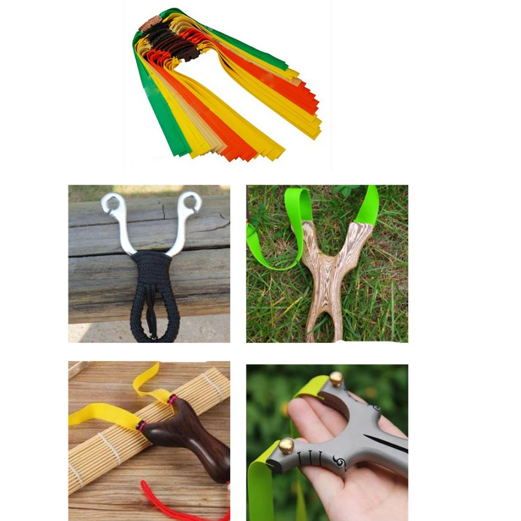 

10pcs Slingshot Flat Rubber Bands Catapult Elastic Bungee Powerful 25cm Long