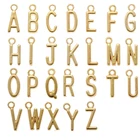 Подвески с буквами на английском языке, 7 х17 мм, золотого цвета, металлический, цинковый сплав, A-Z мм, 20 шт.